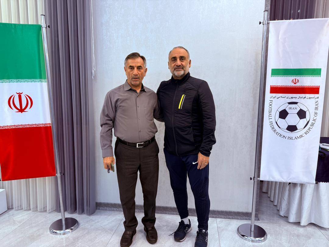 دیدار صمد نوتاش رییس هیات فوتبال استان با حسین عبدی سرمربی تیم ملی جوانان